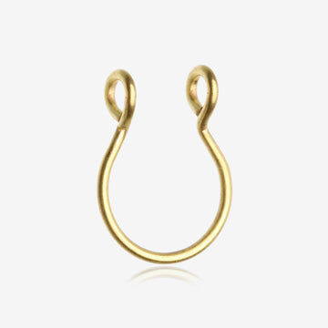 Golden Simple Loop Steel Non-Piercing Fake Septum Ring